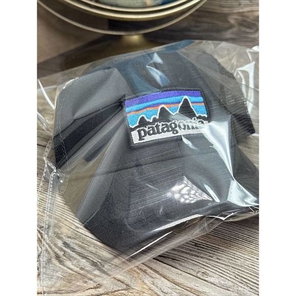 Patagonia Trucker Hat Cap Mens One Size Gray Black Mesh Back Adjustable Logo - Picture 7 of 7